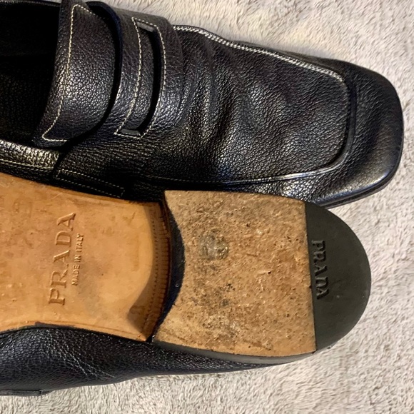 Men’s Prada Black Leather Loafers, 10, VGUC! main image 7